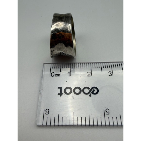 ATI Mexico 925 Sterling Silver Wide Concave Band Statement Ring Size 7.75 - Picture 5 of 5